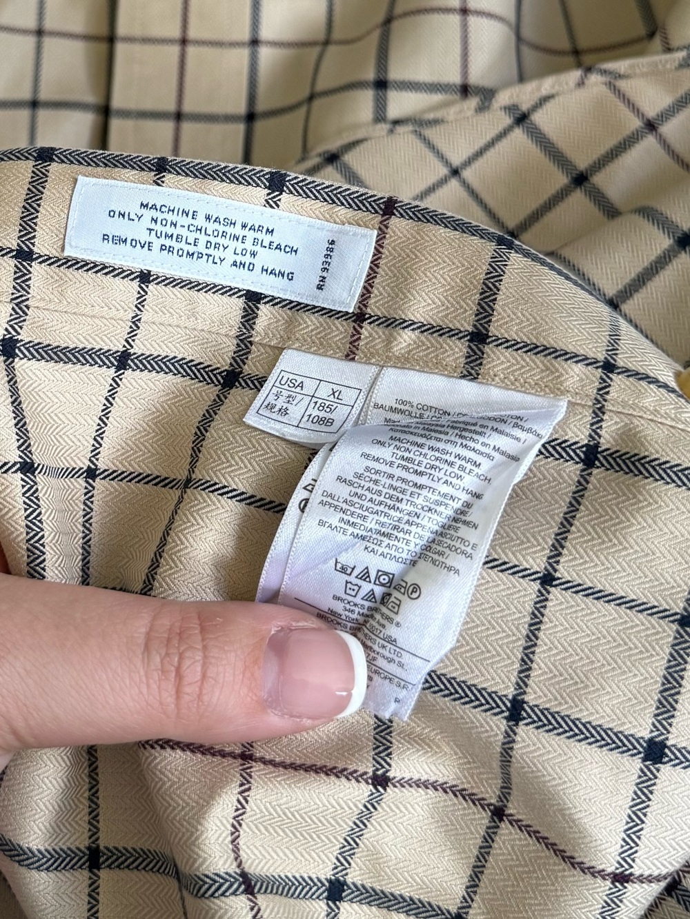 Brooks Brothers The Original Beige Polo Button Down Shirt 100% Supima Cotton - Picture 6 of 6